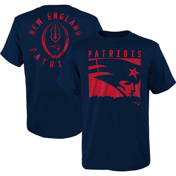 Men's New England Patriots Navy Preschool Liquid Camo Logo T-Shirt